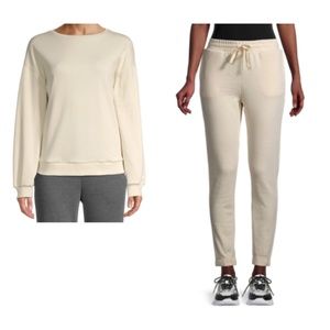 New Lea & Viola Solid Jogging Pants & Sweatshirt Set Large L MSRP $220